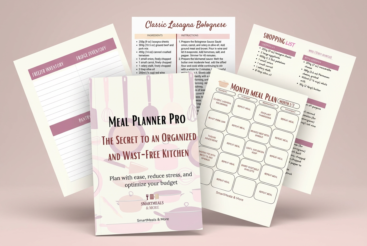 Meal Planner Pro complete annual meal planning and grocery budget system mockup