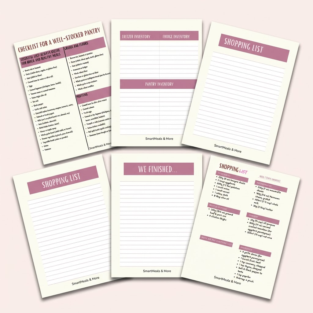 Meal Planner Pro pantry inventory checklist and weekly grocery shopping lists