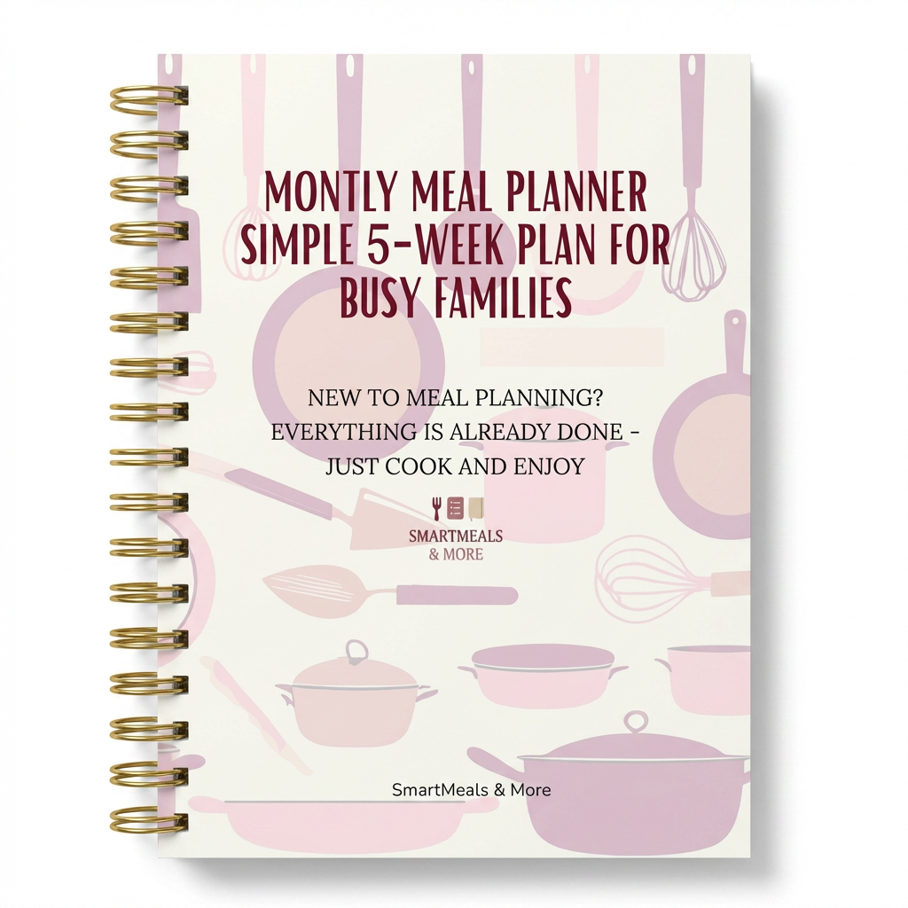 Monthly Meal Planner PDF for Busy Families – 5 Week Starter Plan Cover