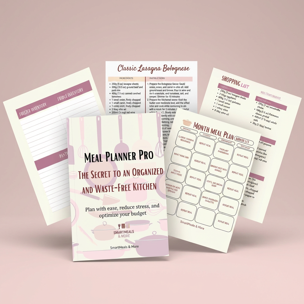 Meal Planner Pro complete annual meal planning and grocery budget system mockup